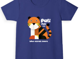 Puli Girl's Crew Neck T-Shirt | Tiger cartoon tshirt - Image 1