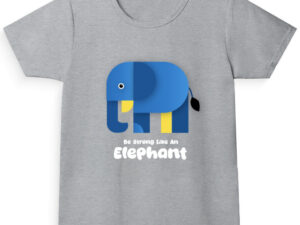 Elephant Girl's Crew Neck T-Shirt | Be strong - Image 6