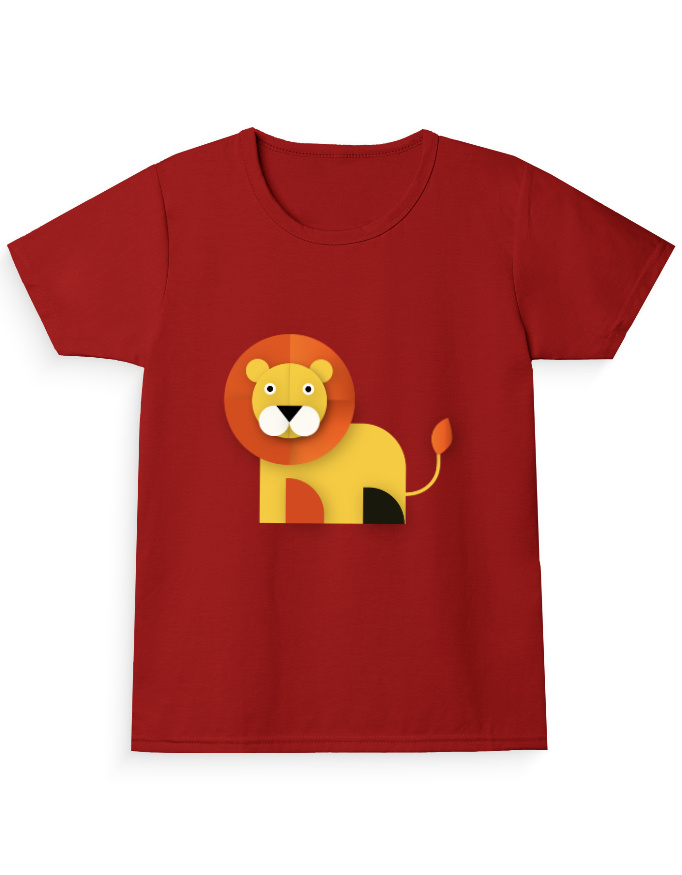 Lion Girl's Crew Neck T-Shirt