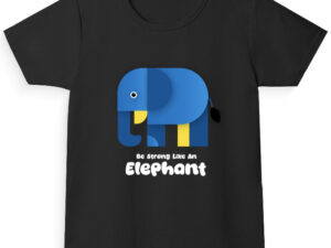Elephant Girl's Crew Neck T-Shirt | Be strong - Image 3
