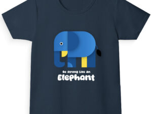 Elephant Girl's Crew Neck T-Shirt | Be strong - Image 5
