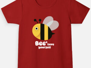 Bee-lieve Girl's Crew Neck T-Shirt | Honey bee | Funaadai - Image 2